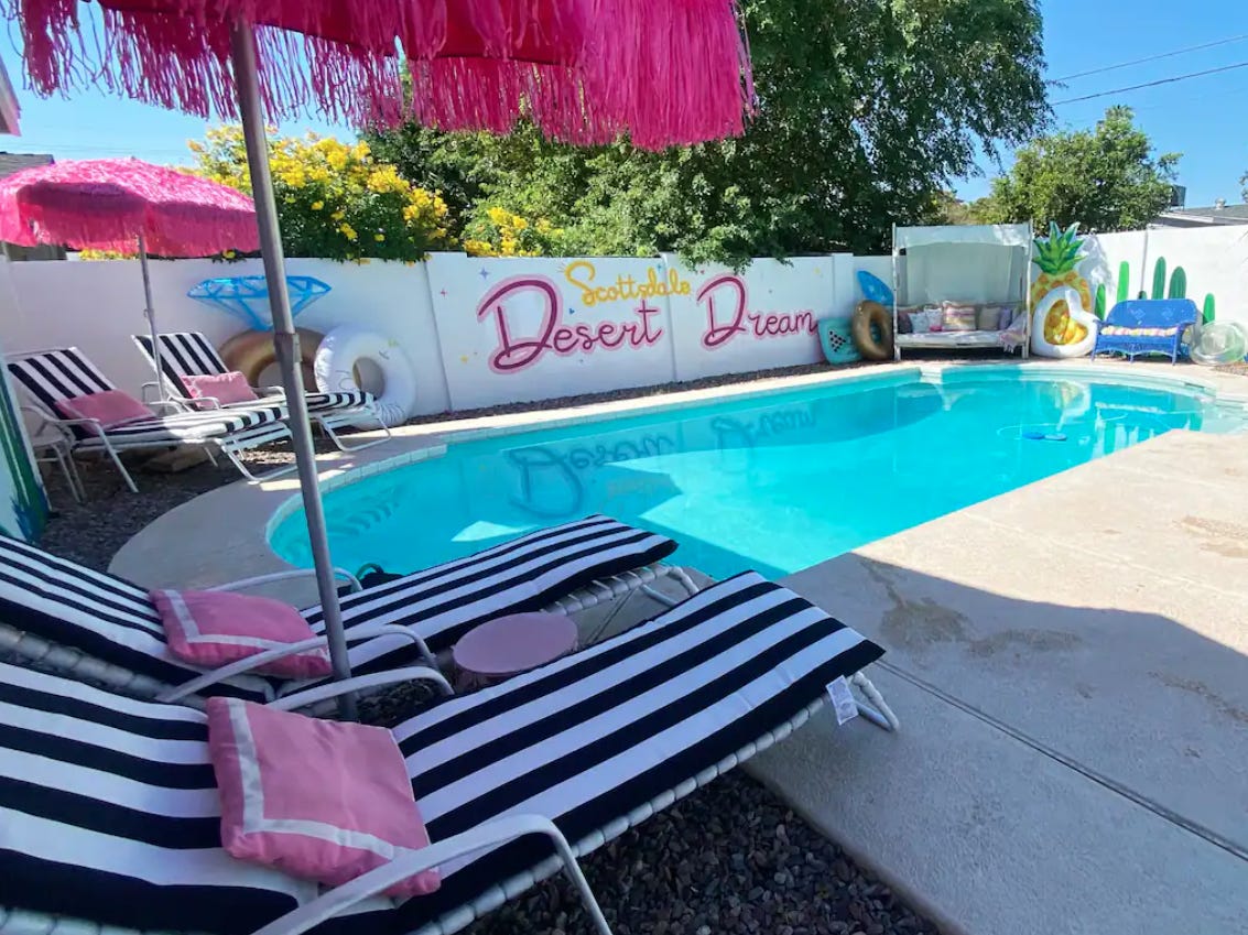 Bachelorette desert dream house pool